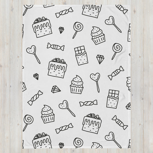 Cute Dessert Doodle Design Throw Blanket
