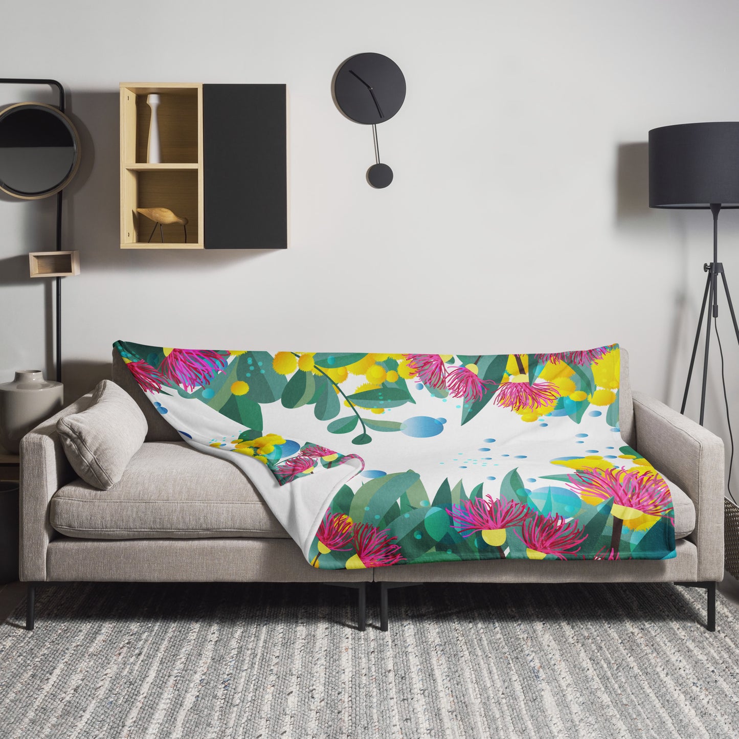 Throw Blanket with Australian Native Plants