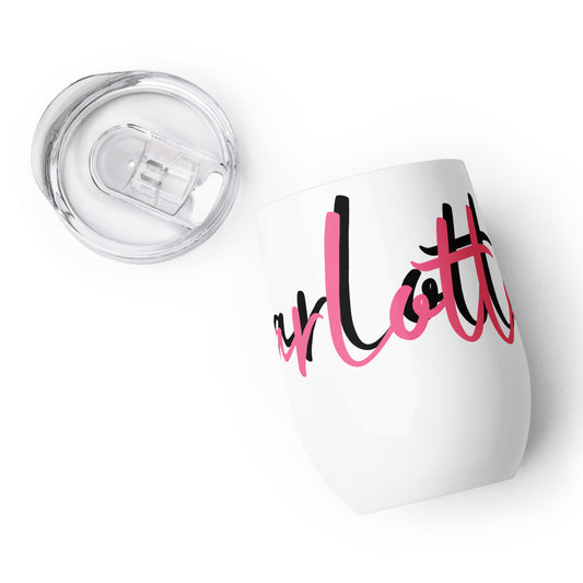 Customisable Double-Wall Stainless Steel Wine Tumbler - 12 oz, Unique Curved Shape, Vacuum Sealed, Ideal for Outdoor Parties