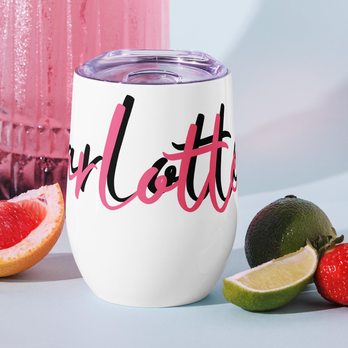 Customisable Double-Wall Stainless Steel Wine Tumbler - 12 oz, Unique Curved Shape, Vacuum Sealed, Ideal for Outdoor Parties
