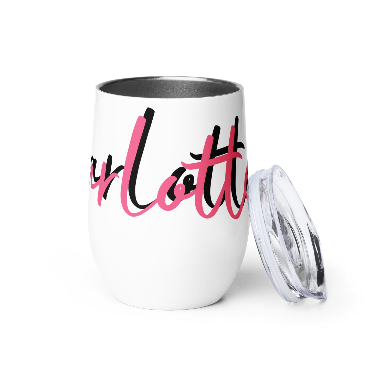 Customisable Double-Wall Stainless Steel Wine Tumbler - 12 oz, Unique Curved Shape, Vacuum Sealed, Ideal for Outdoor Parties