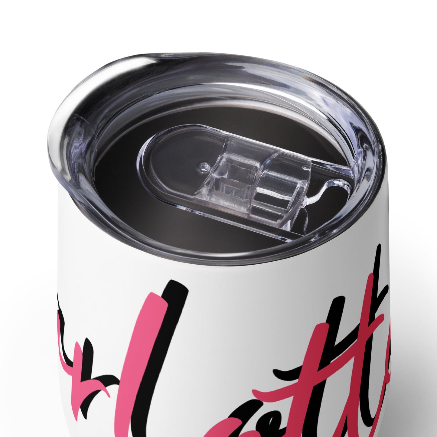 Customisable Double-Wall Stainless Steel Wine Tumbler - 12 oz, Unique Curved Shape, Vacuum Sealed, Ideal for Outdoor Parties