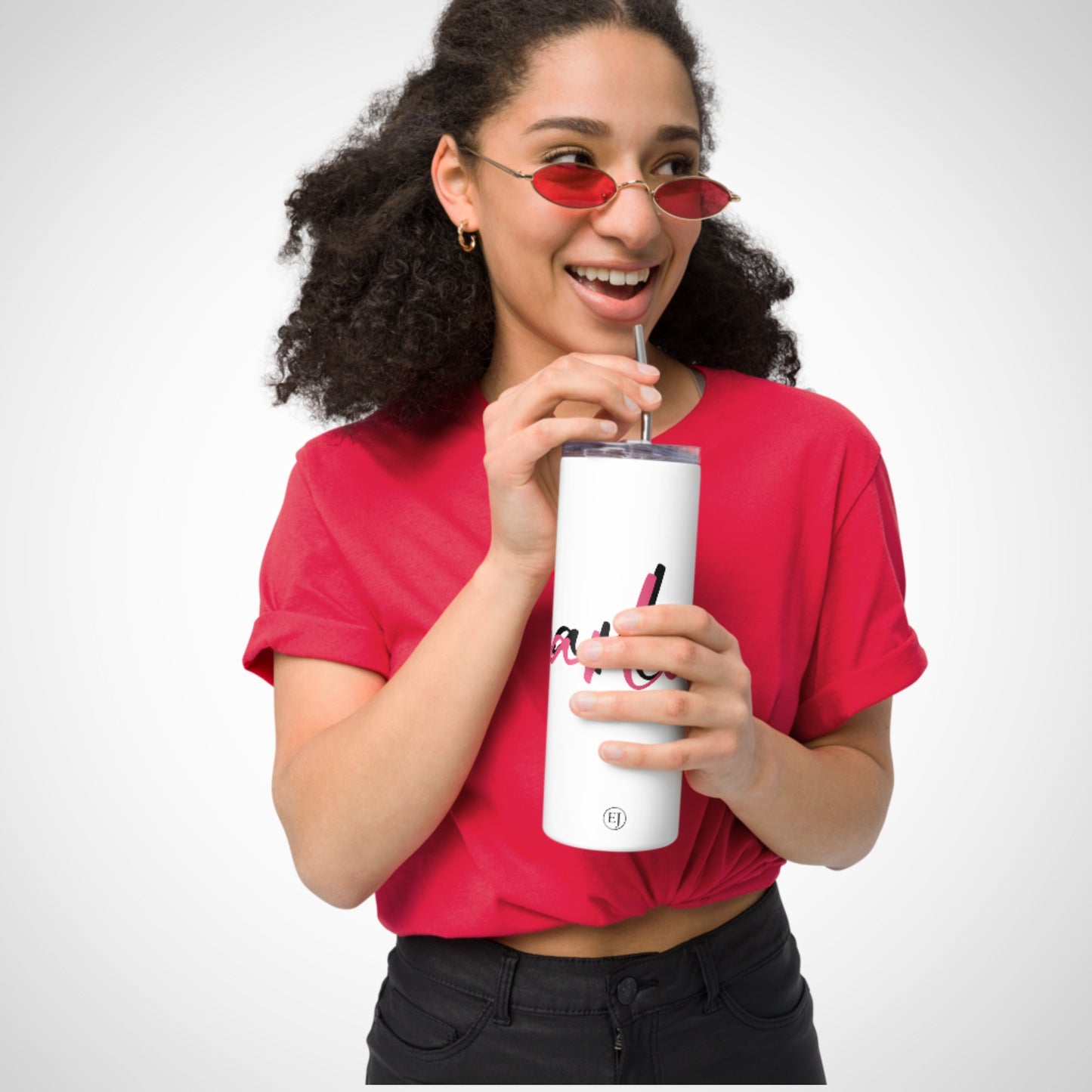 Customisable White Stainless Steel Tumbler