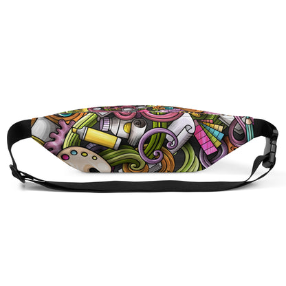 Artistic Tools Colorful Doodle Fanny Pack - Water-Resistant, Adjustable Straps, Perfect for Artists On-The-Go