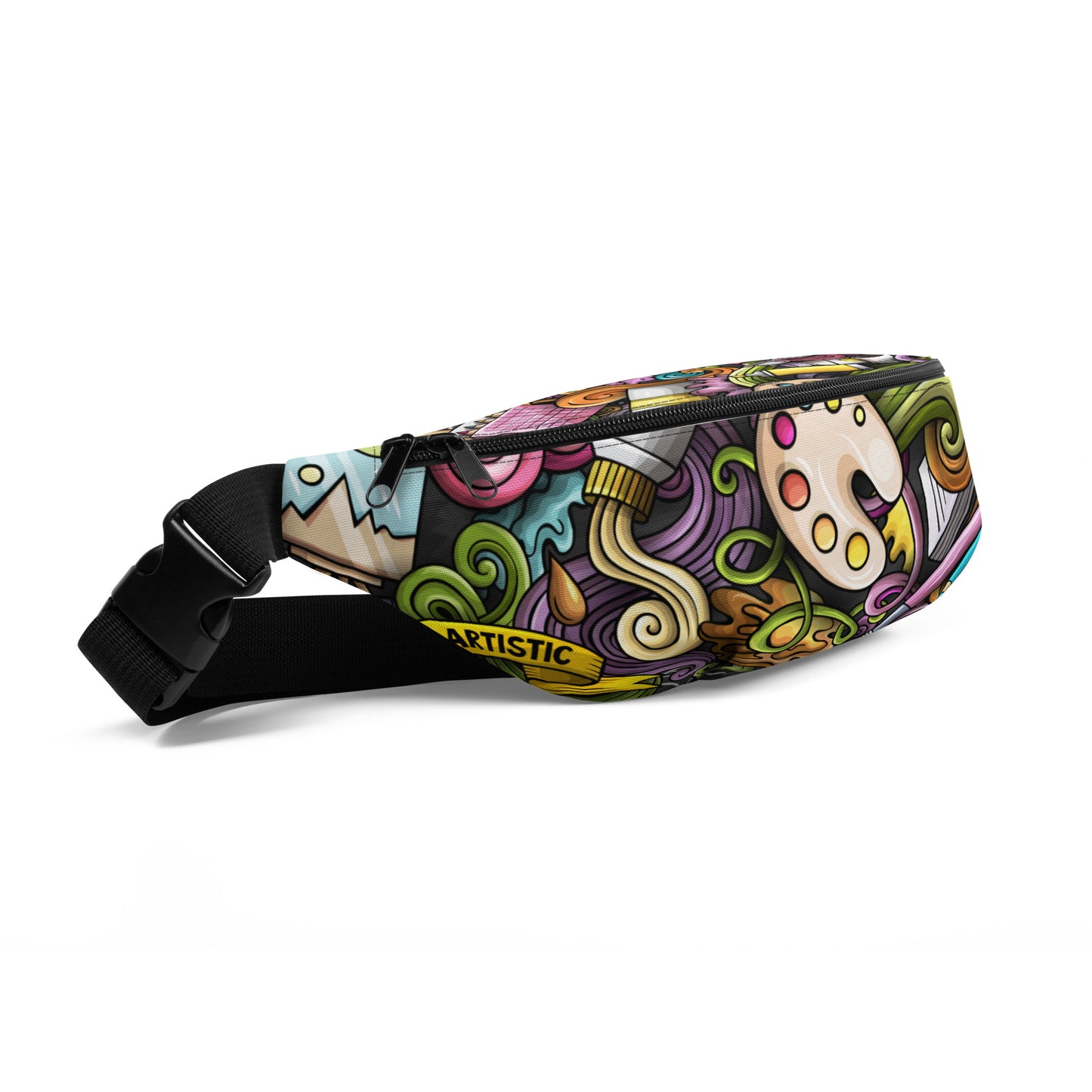 Artistic Tools Colorful Doodle Fanny Pack - Water-Resistant, Adjustable Straps, Perfect for Artists On-The-Go