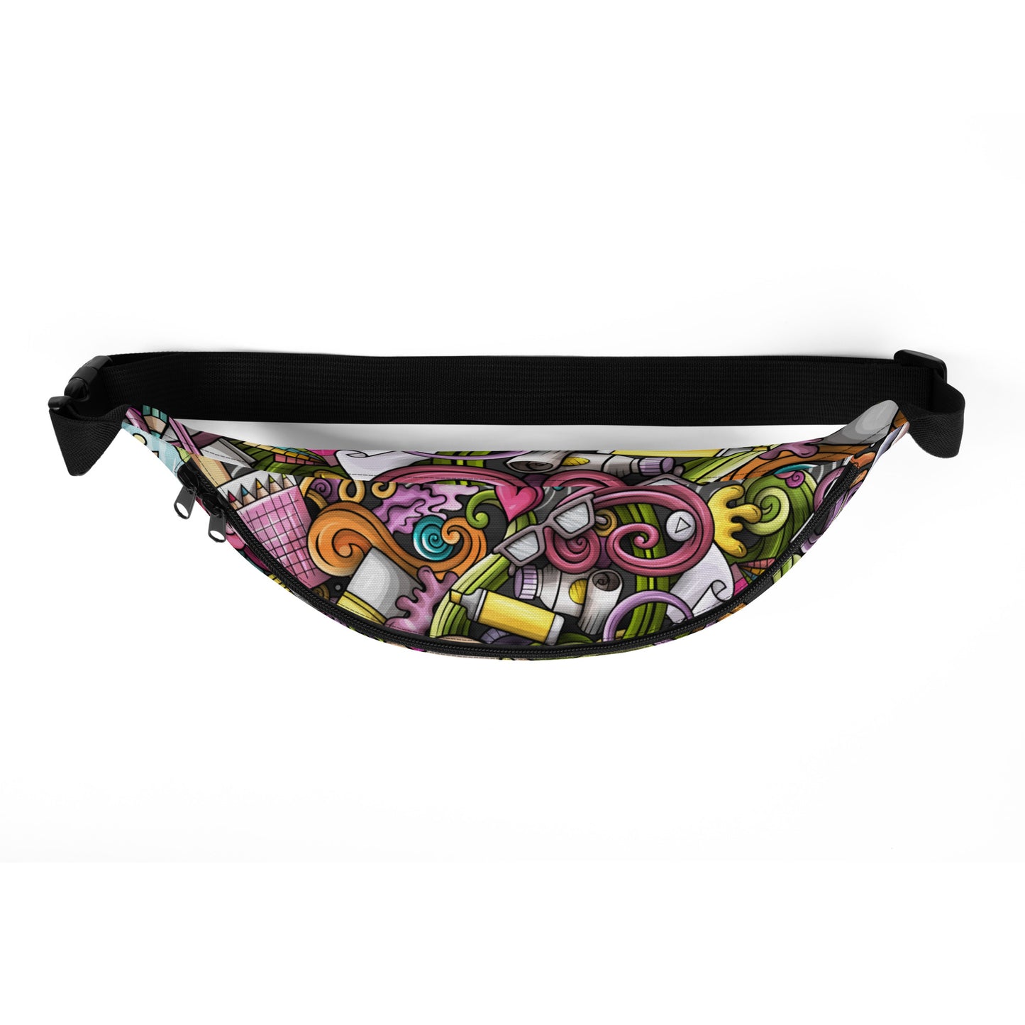 Artistic Tools Colorful Doodle Fanny Pack - Water-Resistant, Adjustable Straps, Perfect for Artists On-The-Go