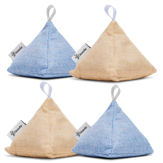 4x Air Purifying Activated Bamboo Charcoal Pyramid Bags