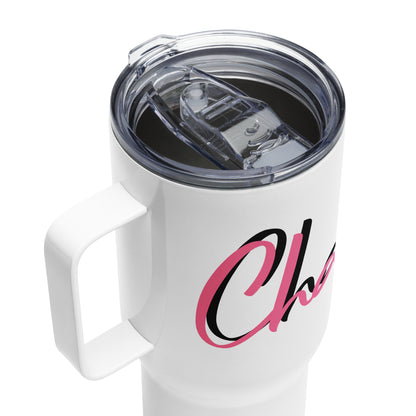 Customisable Stainless Steel Travel Mug with Handle - 25 oz, BPA-Free, Spill-Proof Lid, Printed to Order, Ships from U.S.