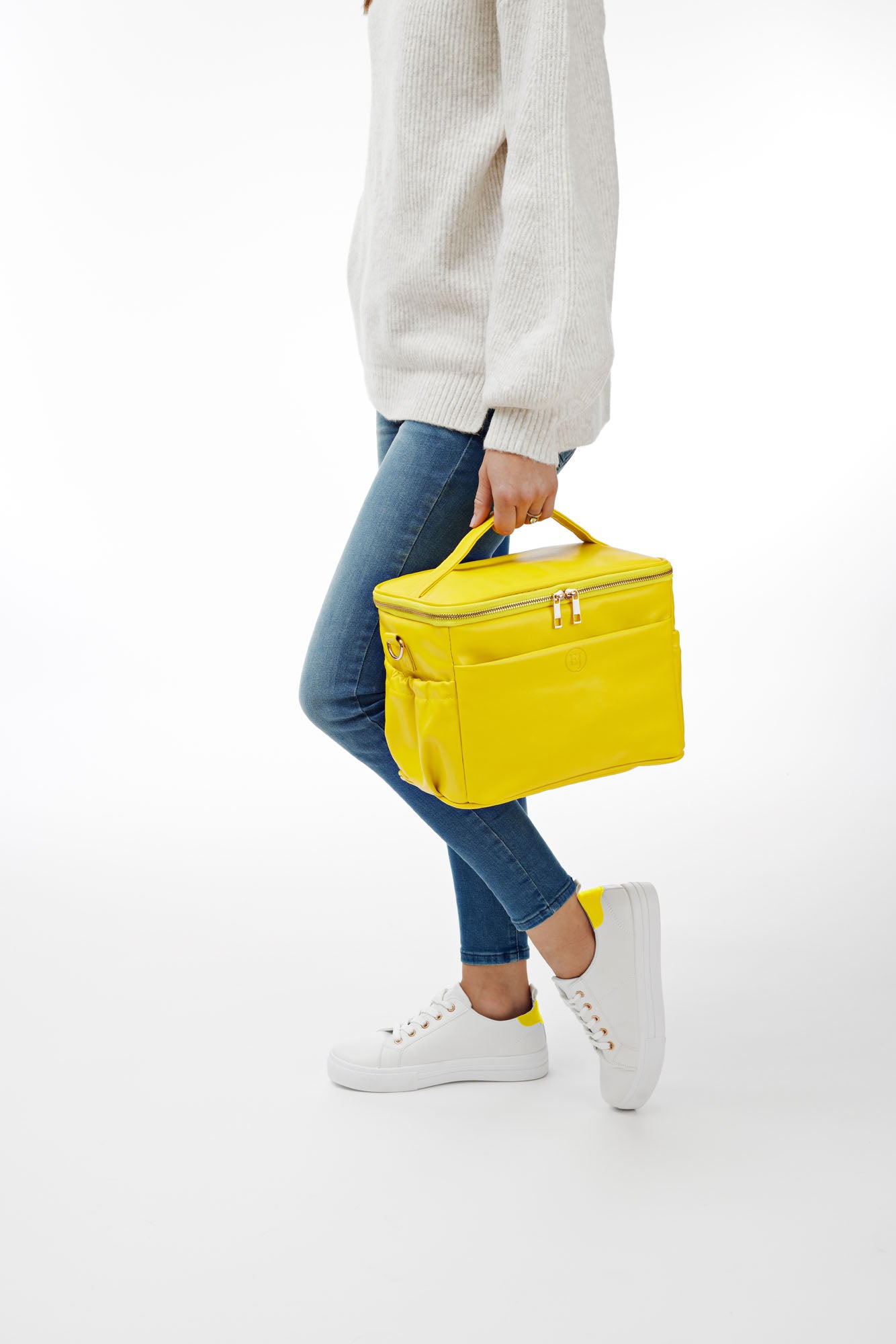 Gaiam Insulated Lunch Bag Tote Leak-Resistant Yellow Circles