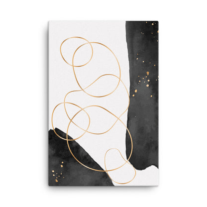 Cosmos - Abstract Black and Gold Print Canvas - 24″×36″